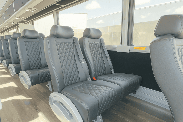 interior of Federal Way Coach Bus Service charter bus