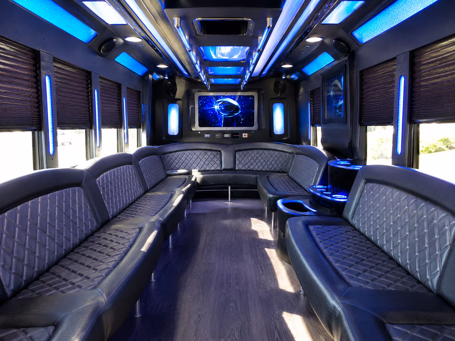 federal way 28 passenger party bus inside