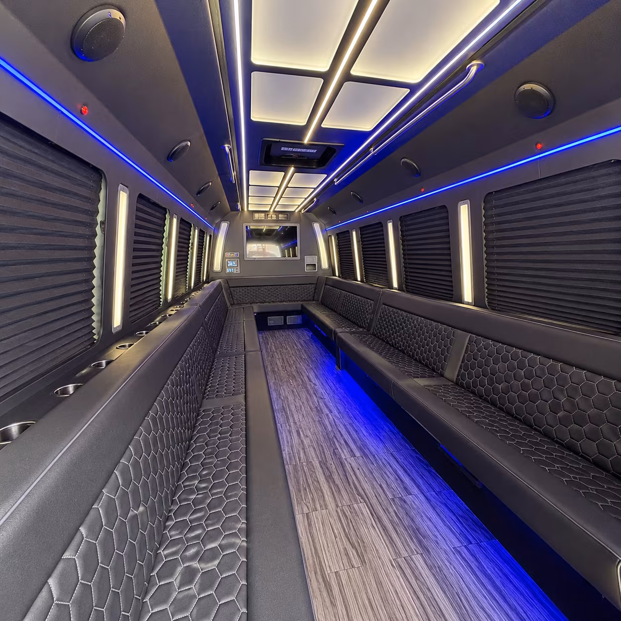 federal way 30 passenger party bus interior