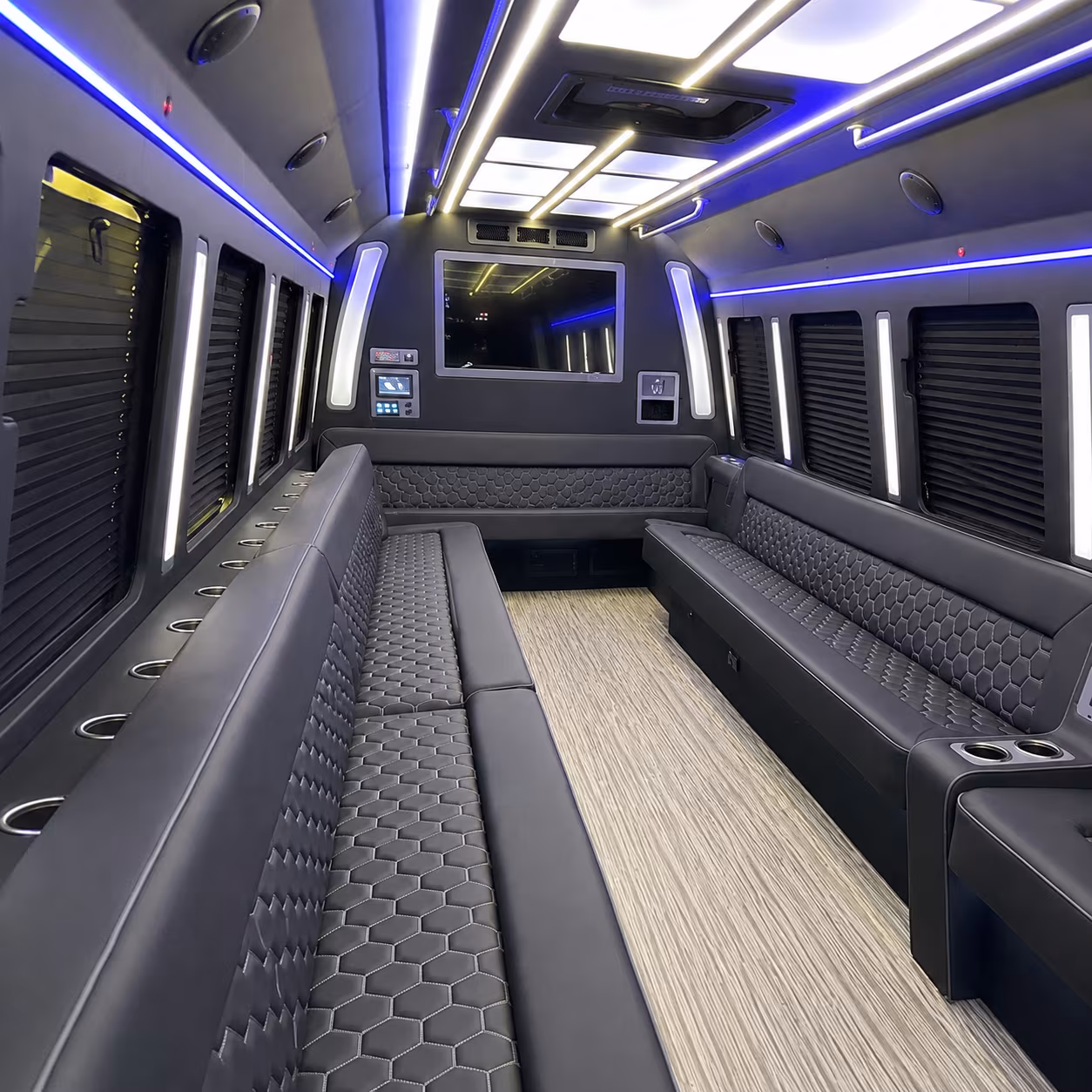 federal way 40 passenger party bus inside