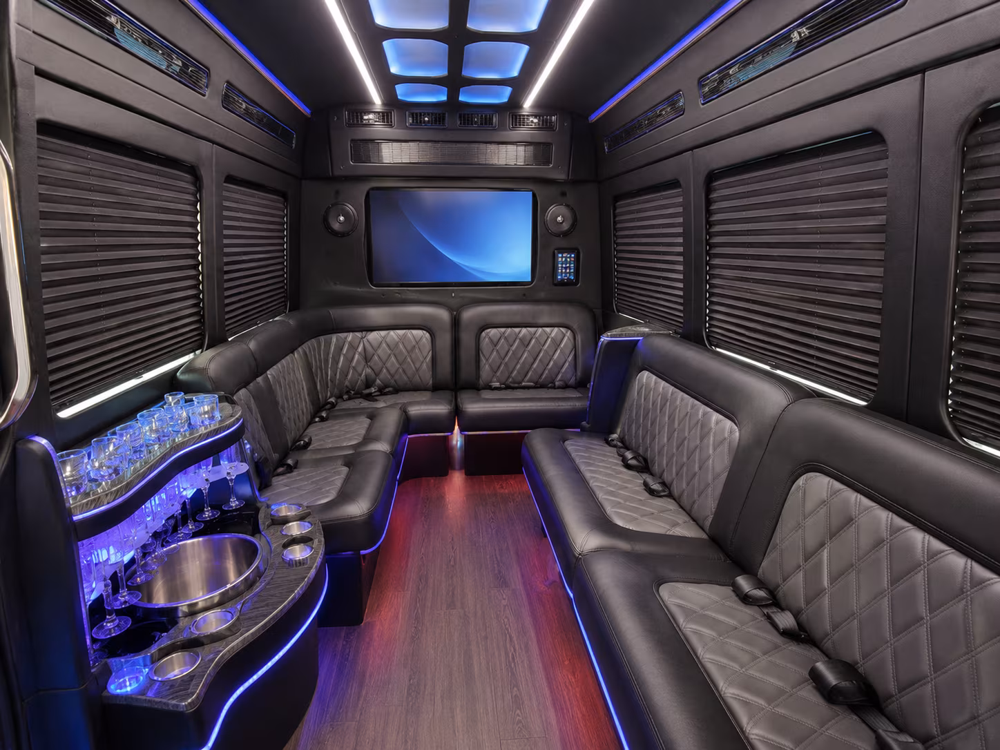 federal way sprinter limousine interior